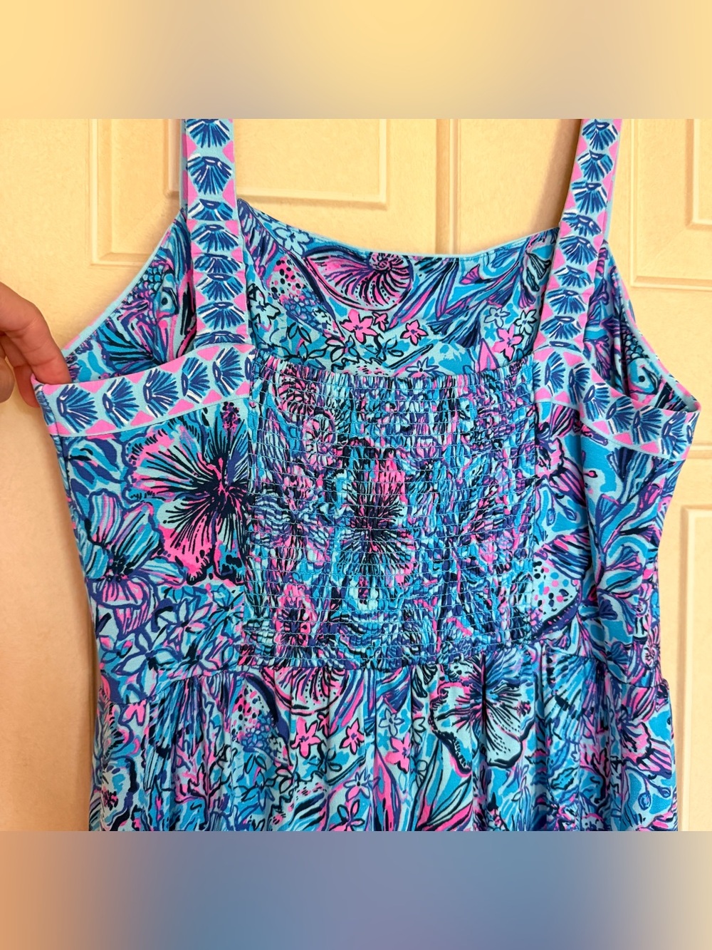 EUC Lilly Pulitzer Mirasol Maxi in Breakwater Blue Shells n Bells - Picture 4 of 8